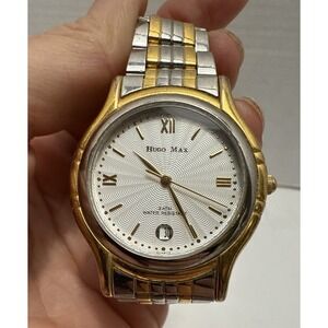 Hugo Maxx 21607 18k Gold Plate‎ Mens Watch-Not Tested***